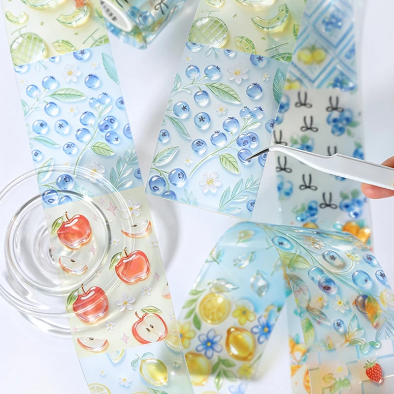 Transparent Glass Pattern Washi Tape, Decorative Background Tape for Journal Collage, Ideal for Holiday and Birthday Gifts