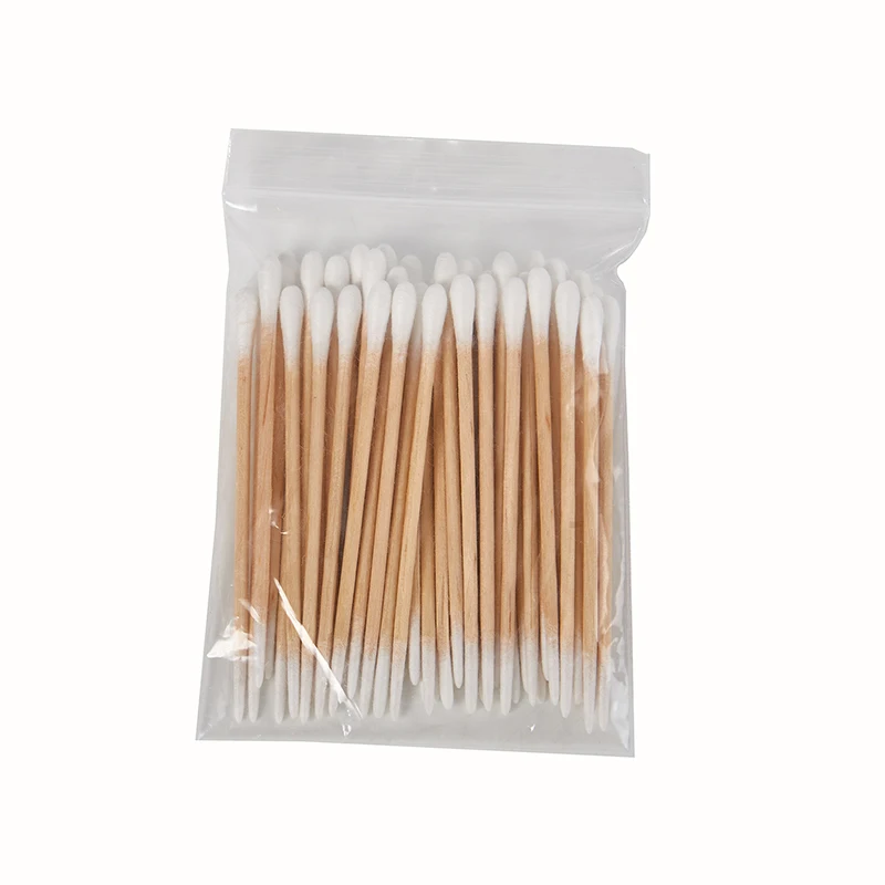 Cotonete Double Head para Mulheres, Maquiagem Cotton Buds, Dica para Médicos, Varas de Madeira, Limpeza de Orelhas Nariz, Ferramentas de Saúde, 50Pcs