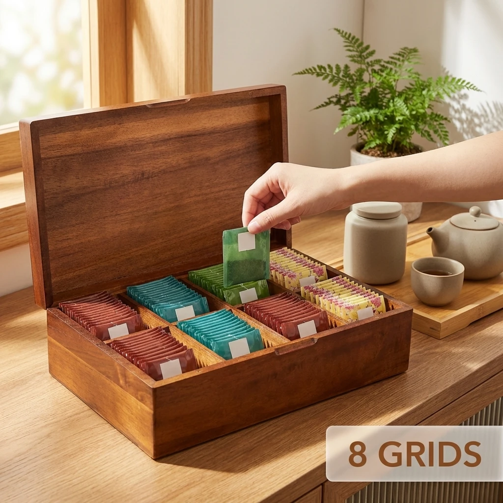 Tea Box Storage Hotel Tea Bag Box Desktop Sugar Bag Holder Counter Tea Bag Holder Coffee Bar Organizer Coffee Station Box