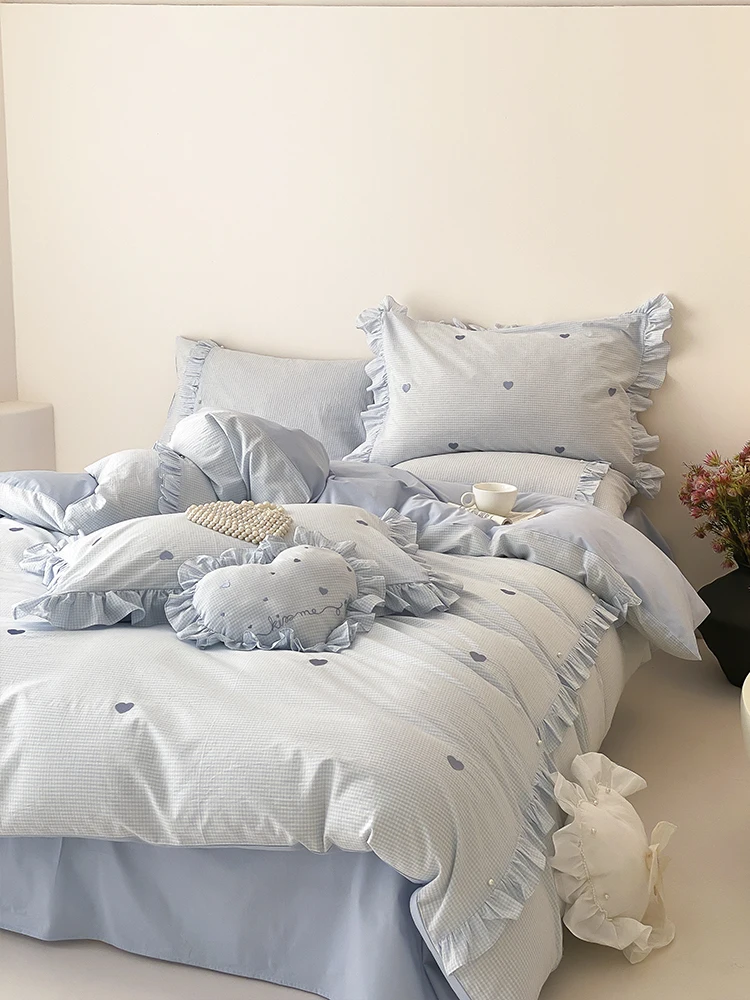 

Korean Sle Pure Cotton Bedding Set Four-Piece Waed d Spring Summer Bedding Cotton Floral Print Comforter Cover eet