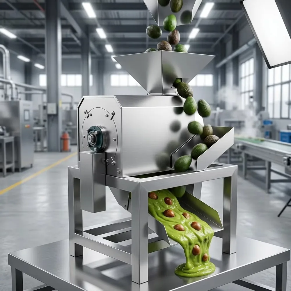 Industrial Avocado Pulper and Pitting Machine Fruit Paste Maker Smooth Discharge Stainless Steel for Commercial