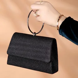 Women's PU Leather Clutch Handbag with Ring Handle Designer Wristlets Handbag Purse Wedding Party Prom Evening Bag Shoulder Bag