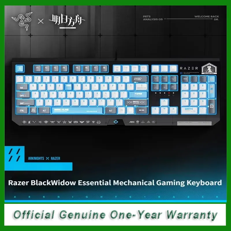 Razer Arknights Rhodes Island Limited Edition 104-клавишная проводная игровая механическая клавиатура - беспроводная мышь с синей светодиодной подсветкой
