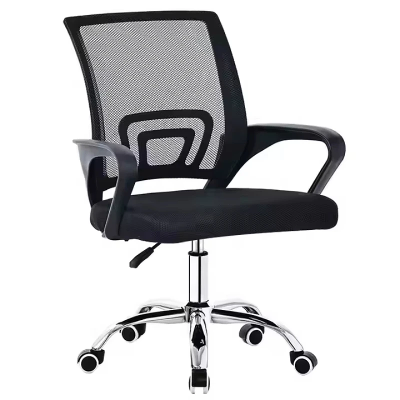 Lifting rotating mesh sponge office chair, iron and nylon breathable lightweight chair, suitable for gaming office banquets