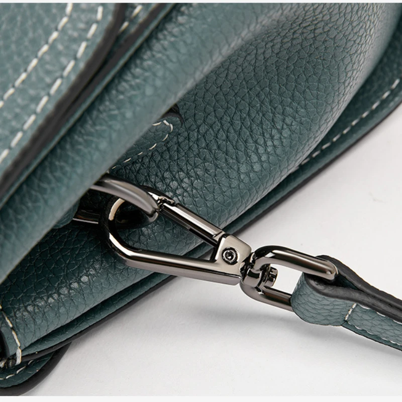 Casual Women Bags Genuine Leather Messenger Bag Cow Leather All-match Single Shoulder Hand-held Square Handbag High Quality