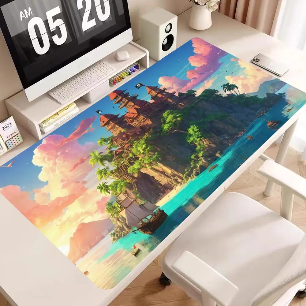 

xxl Fantasy Pirate Fortress Mouse Pad - Add a Splash of Epic to Your Desk