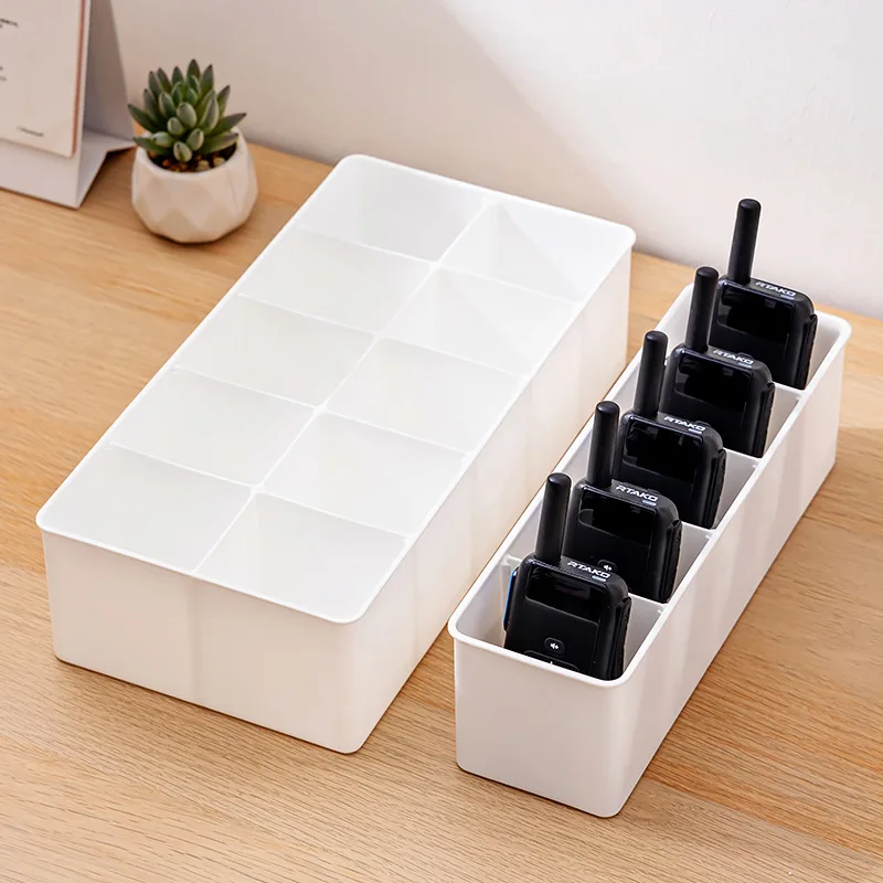 Office Desktop Storage Box with Multiple Compartments Holder for Phone Remote Control Household Organizer for Small Sundries