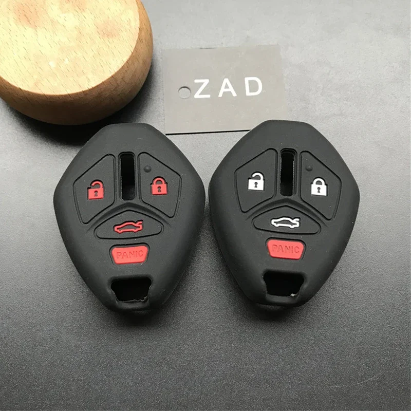 ZAD cassa della gomma di silicone copertura di chiave dell\'automobile per Mitsubishi Lancer Evolution Remote Key Chain Copertura 3 1 4 pulsanti