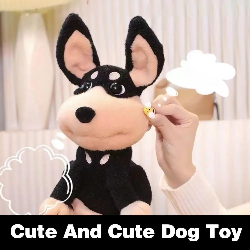 Dog Ornament Electric Dog Toy Electric Plush Dog Singing Barking Tail-wagging Bee Puppy Soothing Companion Toy for Birthday Gift