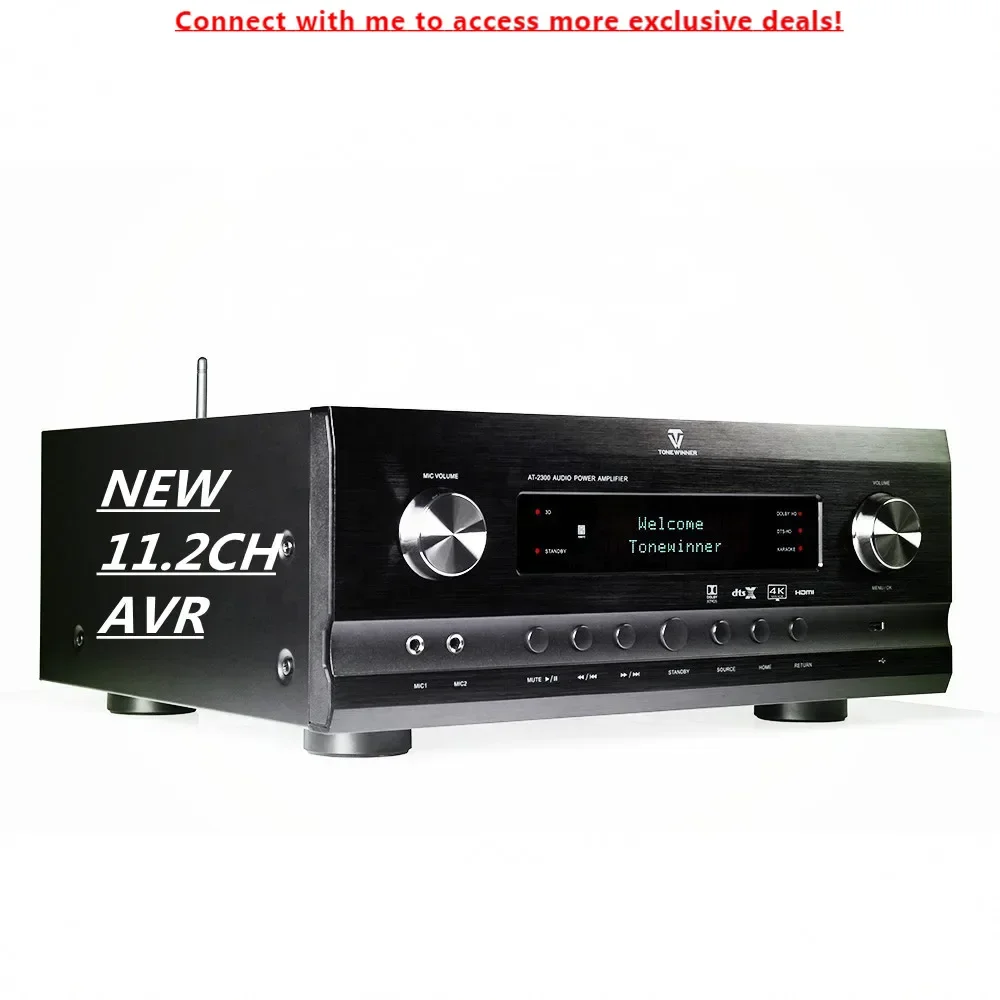 

Tonewinner AT-2000 Dolby Atrmos AVR 11.2 Ch Power Integrated Amplifier Professional 2000w For Passive Subwoofer And Speaker Amp