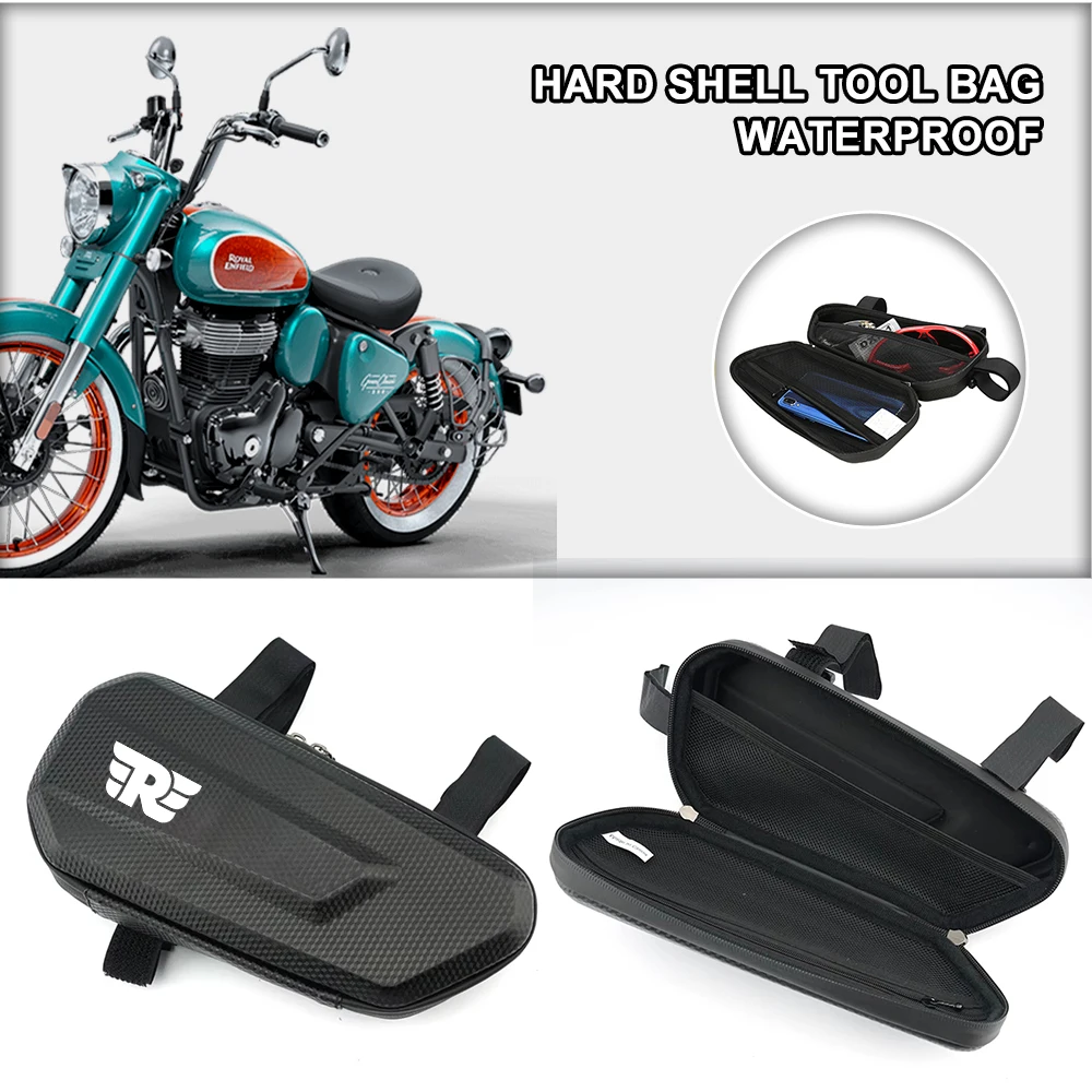 Handlebar Bag Motorcycle Waterproof Phone Storage Bag Accessories For Royal Enfield Interceptor 650 Himalayan Classic Meteor-350