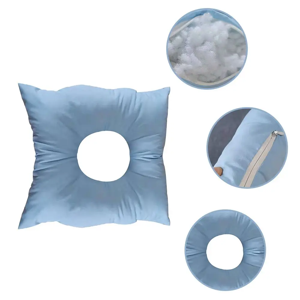 1pc massagem travesseiro rosto para baixo com buraco quadrado volta pescoço resto spa cama mesa almofada em forma de u lavável resuable almofada de algodão macio