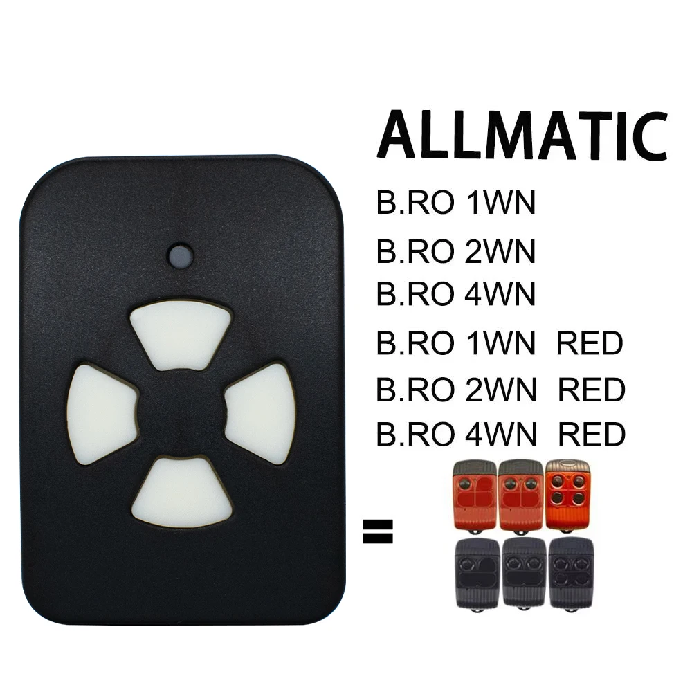 ALLMATIC B.RO 1/2/4WN B.RO 1/2/4WN RED Clone Door Opener Transmitter 433.92MHz 433MHz Garage Gate Remote Control