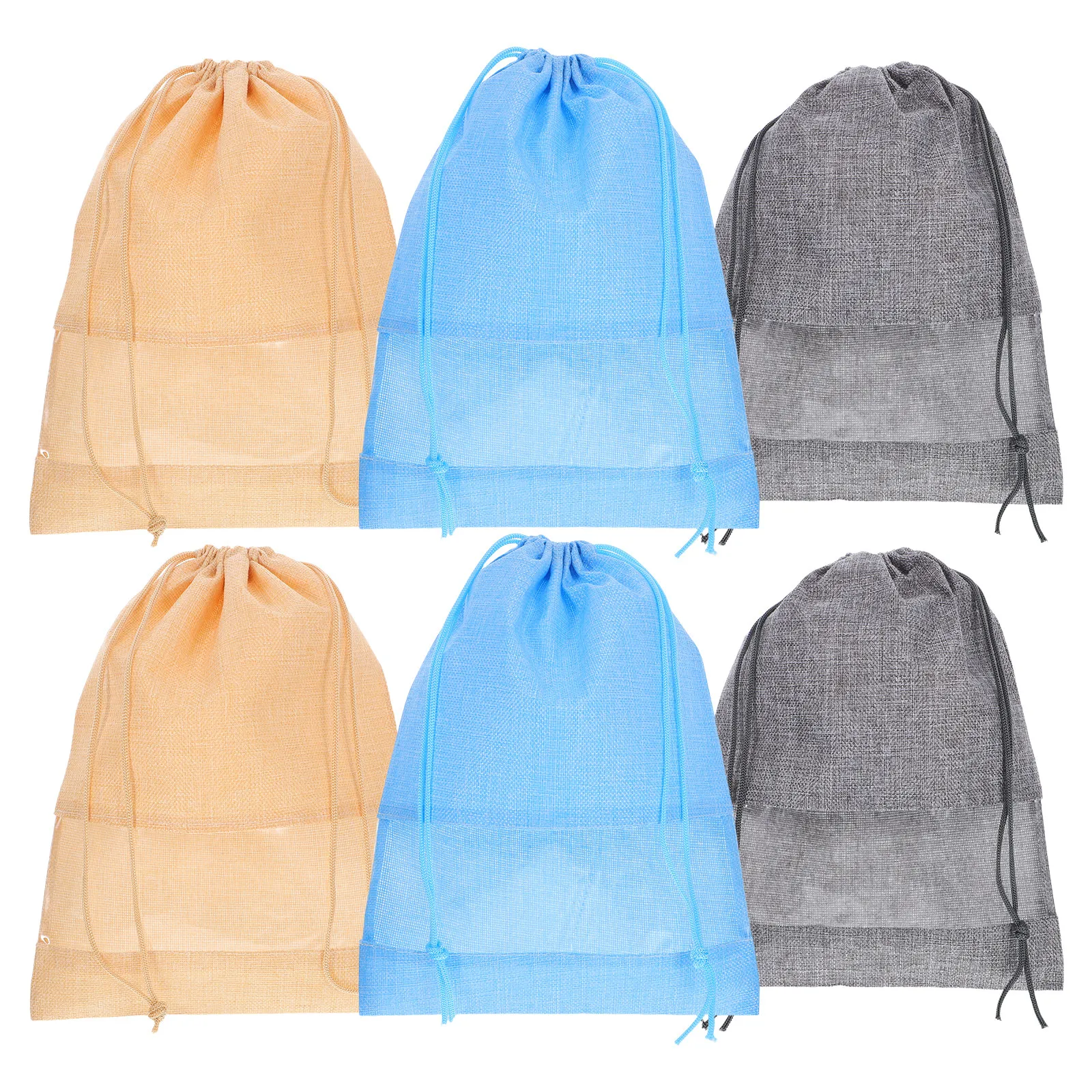 

6Pcs Travel Shoe Bags Clear Transparent Drawstring Organizer Dustproof Sneaker Storage Portable for Travel Luggage