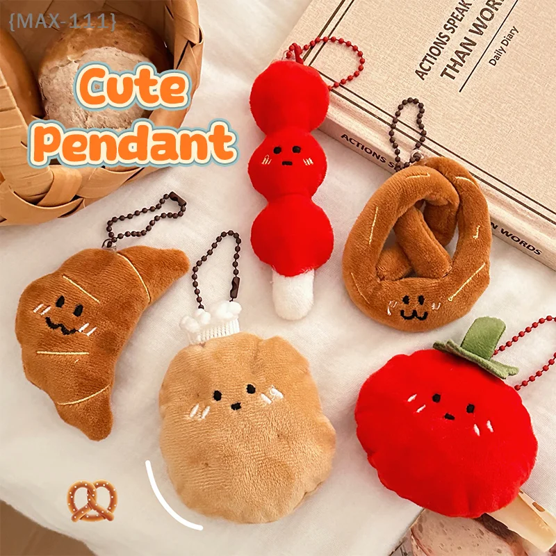 【F2-MAX111】2 Pezzi Di Portachiavi Creativi In Peluche A Forma Di Cibo, Portachiavi Versatile Per Ragazze, Ciondolo Decorativo Per Zaino, Bambola Decorativa