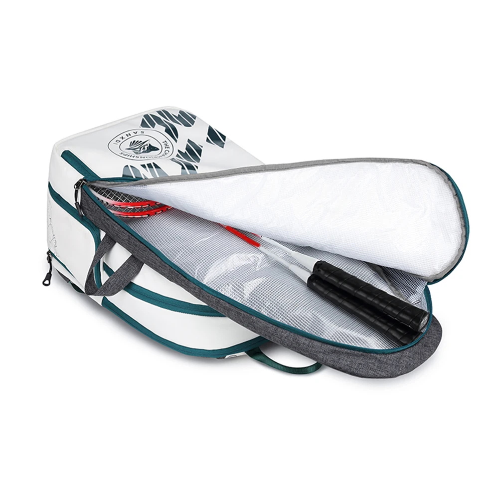 Portable 3 Tennis Rackets Bag Breathable Badminton Racket Backpack Multifunction Sports Backpack Expandable Sports Training Bag