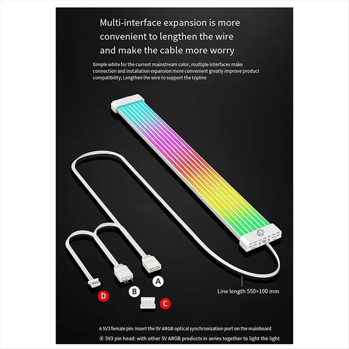 

FGX300 neon line motherboard graphics card luminous power supply line Main in Electronic products