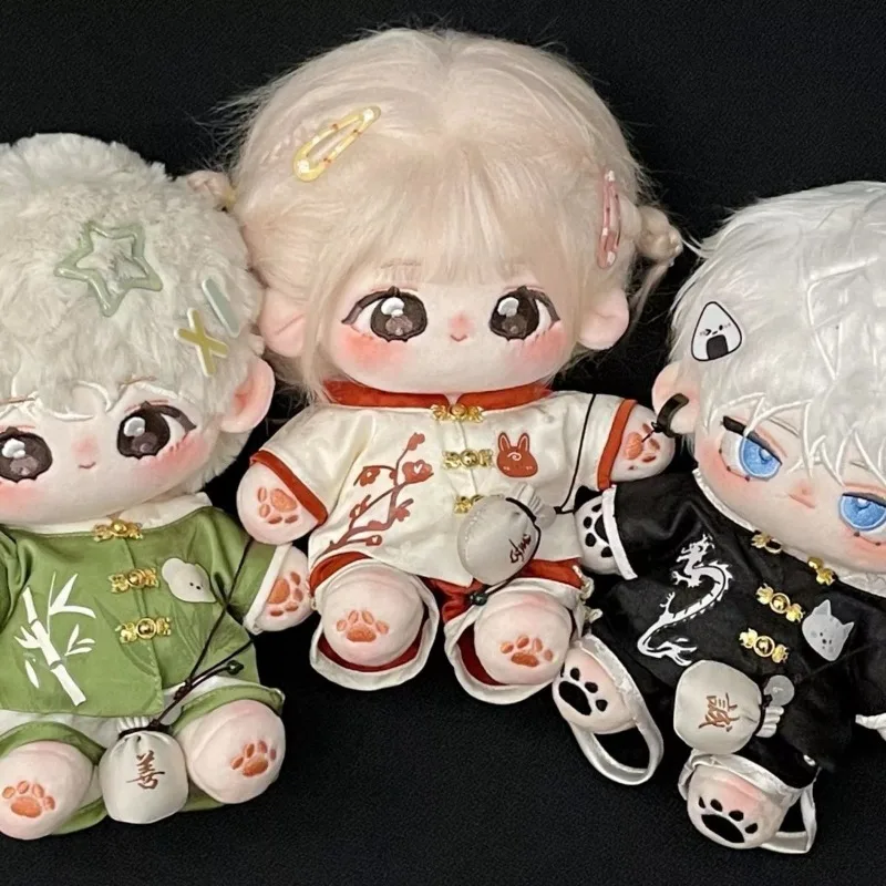 Original Chinoiserie Shirts Pants Sachet 20cm Plush Stuffed Doll Plum Blossom Bamboo Dragon Pattern Clothes Outfit Kawaii Gift