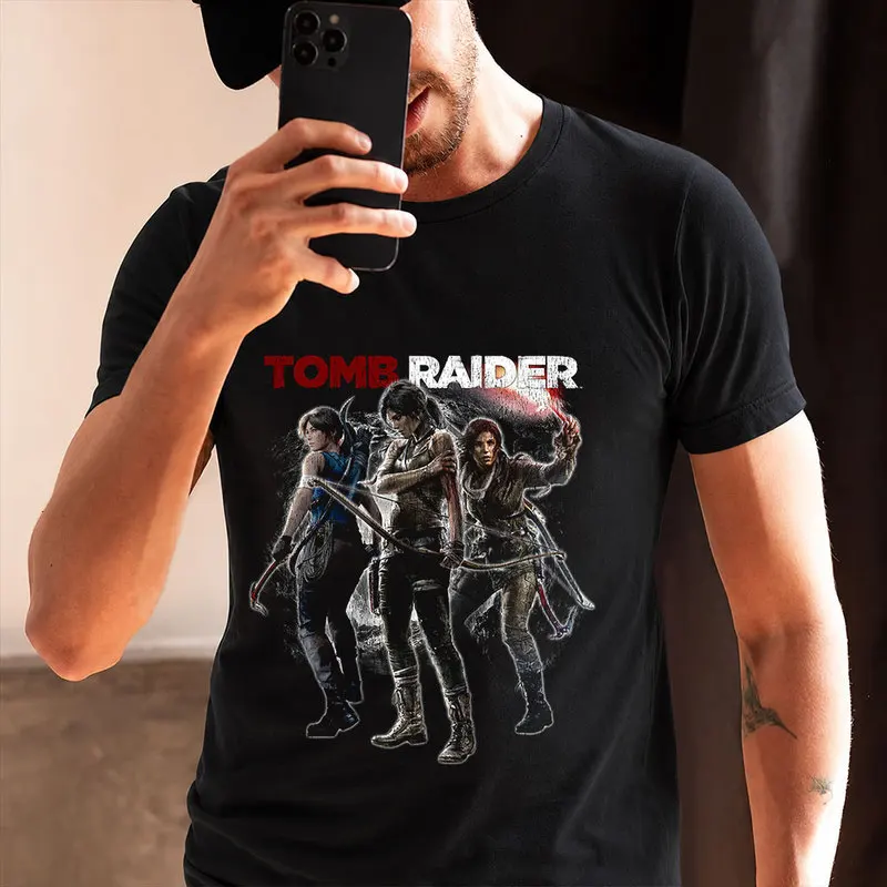 Retro Video game Tomb Raider Angel of Darkness Lara Croft Gift t shirt for gamer 1016 Short Sleeve Graphic Clothes US Size Tee