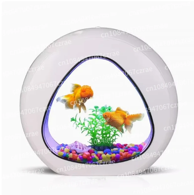 

4 liters fish tank aquarium living room mini small desktop creative ornamental goldfish tank office ecological lazy fish tank