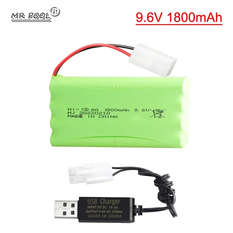 9.6V 1800mAh AA KET-2P Connector Rechargeable Ni-CD AA Battery Pack for RC Cars RC Boat Remote control Toy 9.6 V NICD battery