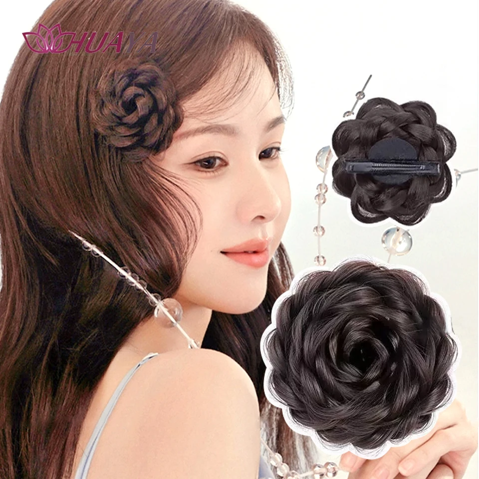 

Synthetic Bangs Flowers Hairpin Bangs Hair Extension Front Fringes Hairpiece Black Brown Hair Accessories for Women