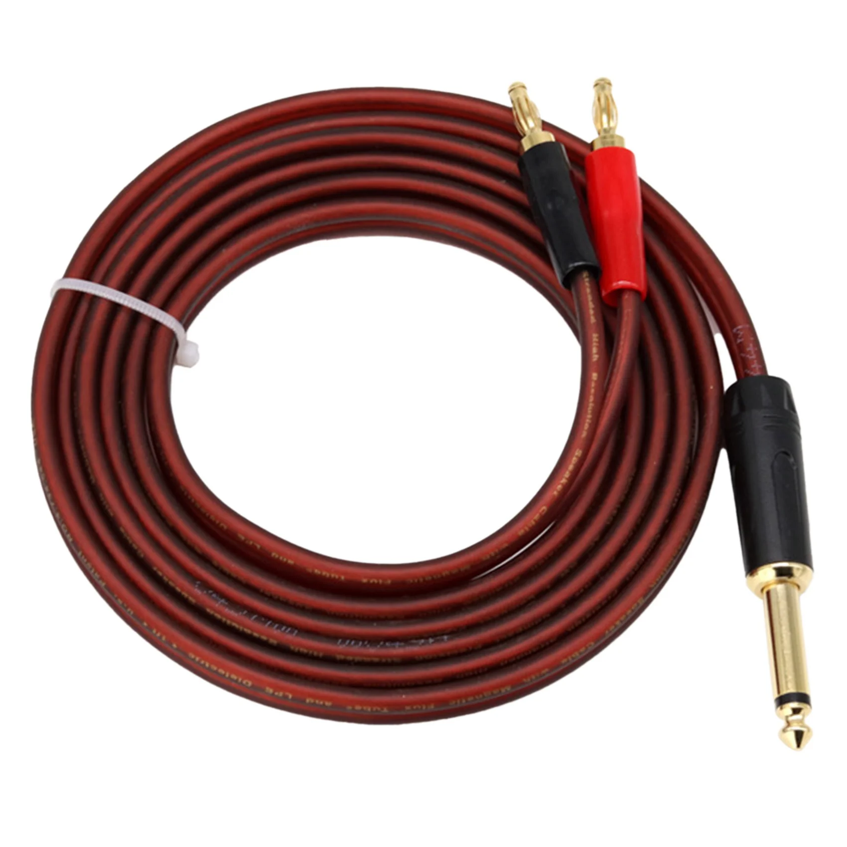 RISE 1/4 TS to Banana Plug,6.35mm TS Phono to Banana Plug Speaker Audio Cable,Gold-Plated 1/4 TS Male to Dual Banana (1.5M)