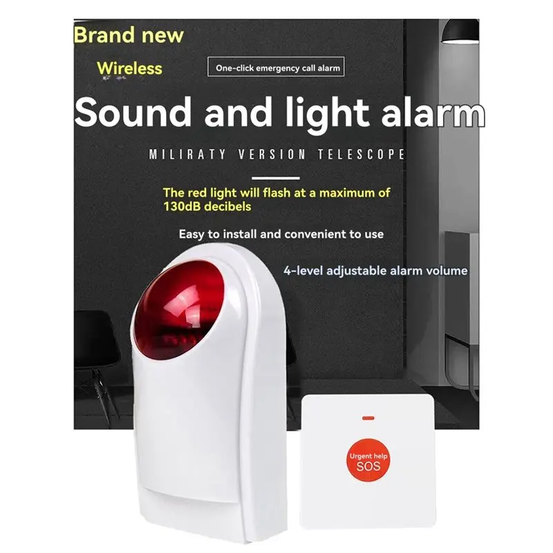 【MUST-HAVE】Emergency SOS Alert One Click Wireless Call Device Restroom Accessible For Disabled Persons Help Audible Visual Alarm