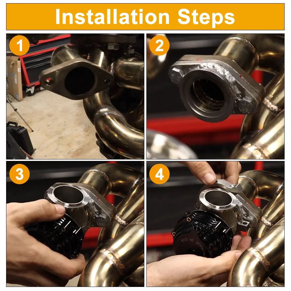 38mm do 38mm ze stali nierdzewnej MV-R V zespół Wastegate Adapter kołnierzowy zestaw samochodowy uniwersalny 2 śruby Turbo kołnierz kolektor