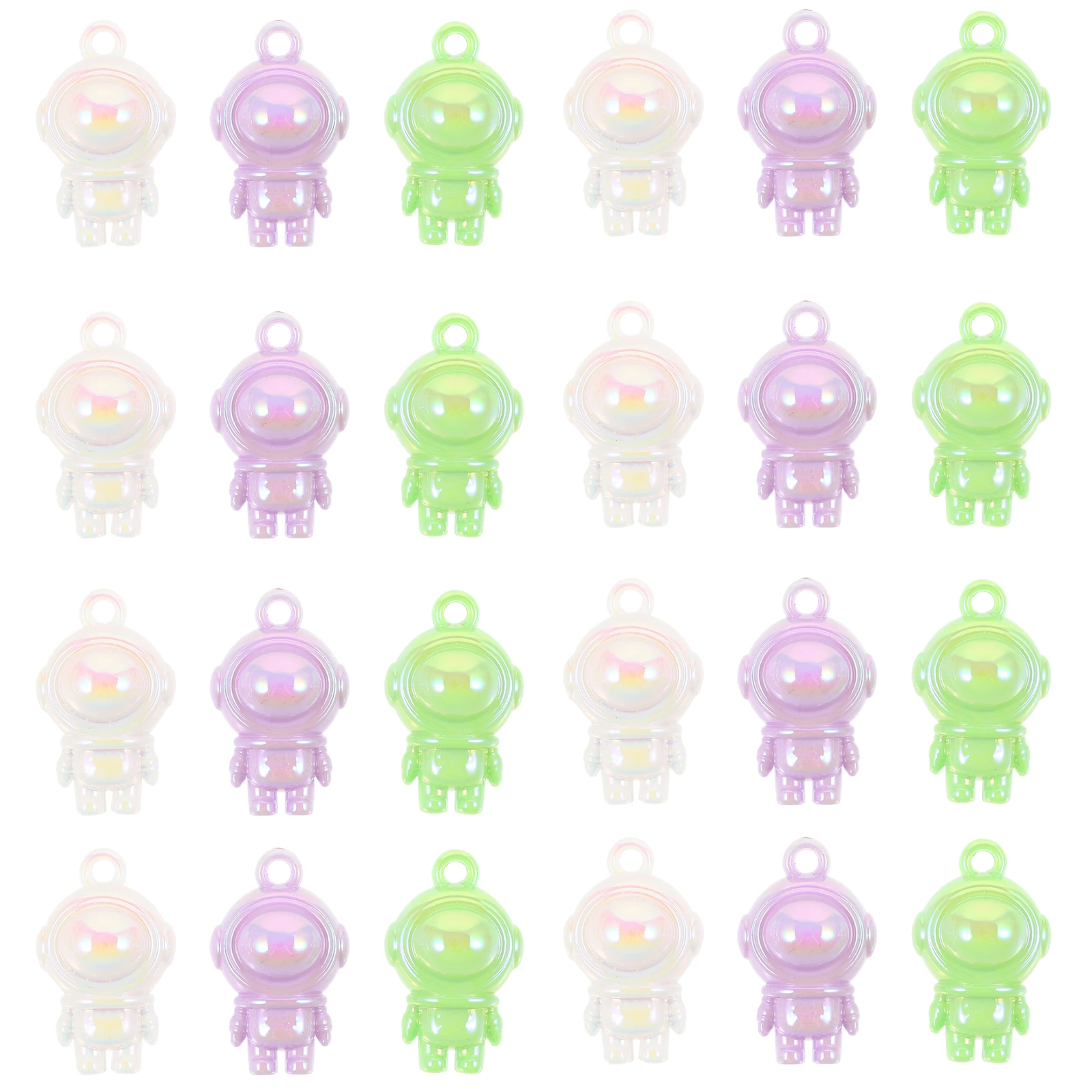 

30pcs Astronaut Charms DIY Pendants Keychains Chunky Necklace naments White Green Purple Each Bracelet Accessories