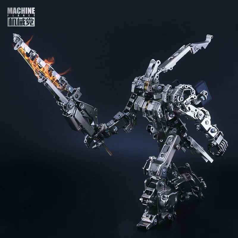 Mecha Model Kit Metal 3D Puzzles robot Mechanical Mobile Phone Bracket Toy DIY Assembly Toys for Teens Adults Collection Gift