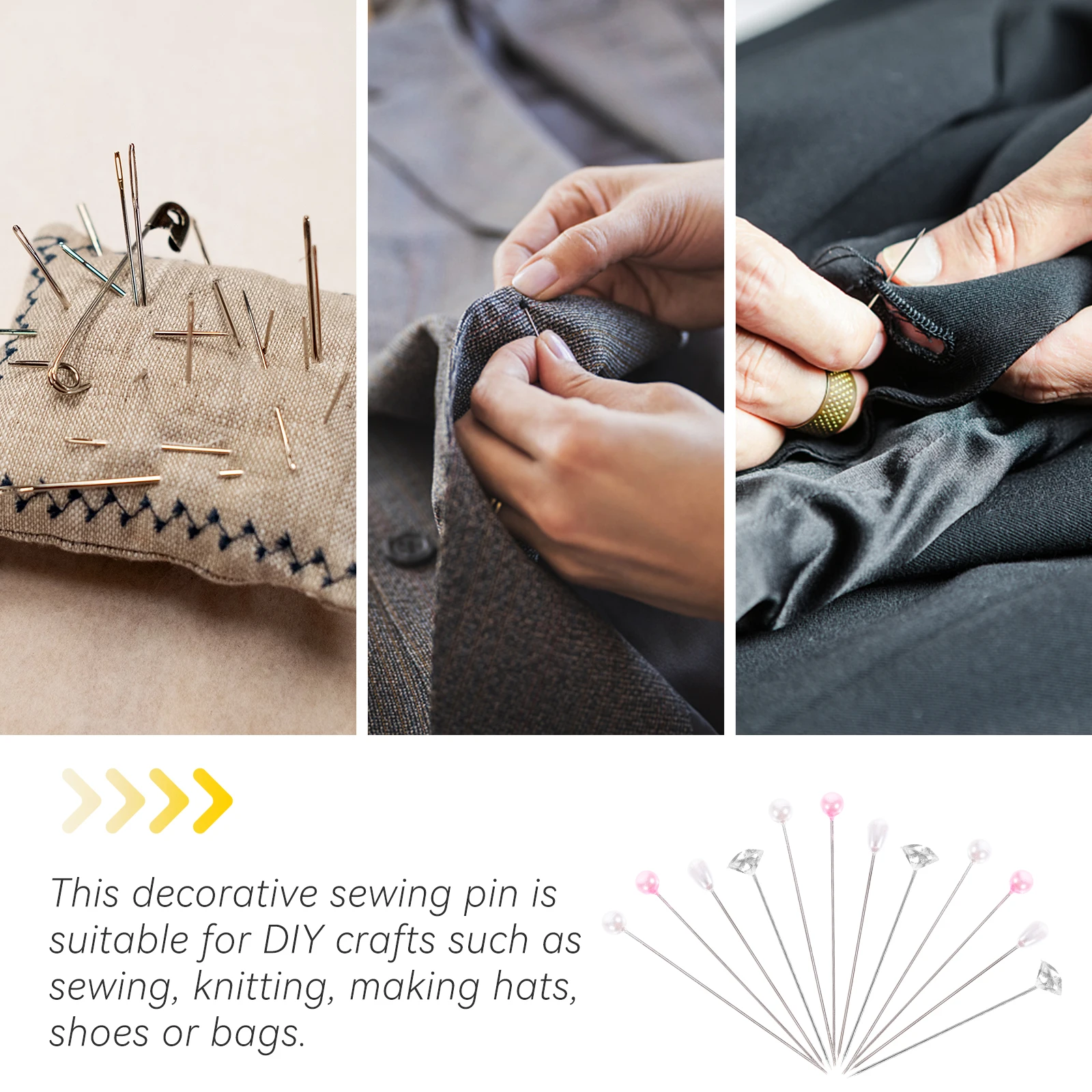 

4 set Delicate Straight Sewing Jewelry Making Pin Household Quilting Craft Locator Fabric Pins For Diy Dressmaking Bouquet Pearl