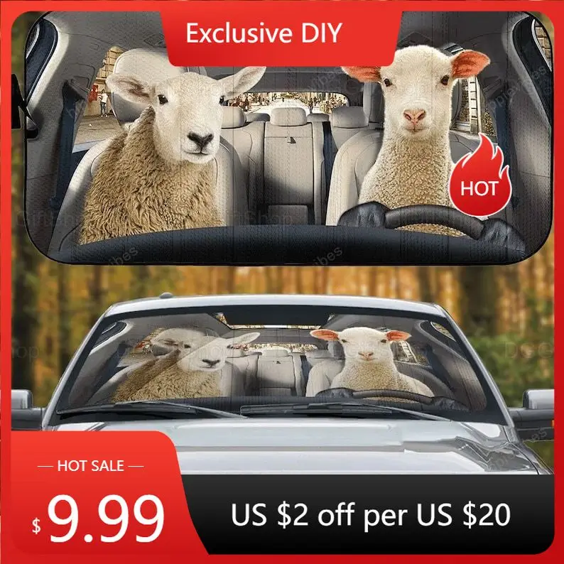 

Sheep Couple Car Sun Shade, Sheep Farm Life Gifts, Sheep Car Accessories, Car Decor, Gift For Him Her, Sheep Lovers LNG212112A15