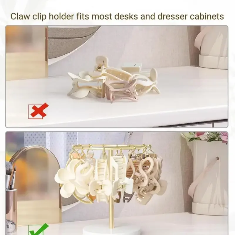 

Metal Hair Clip Holder Claw Clip Stand Round Base Detachable Jewelry Display Stand Easy To Install Hair Jewelry Storage Rack