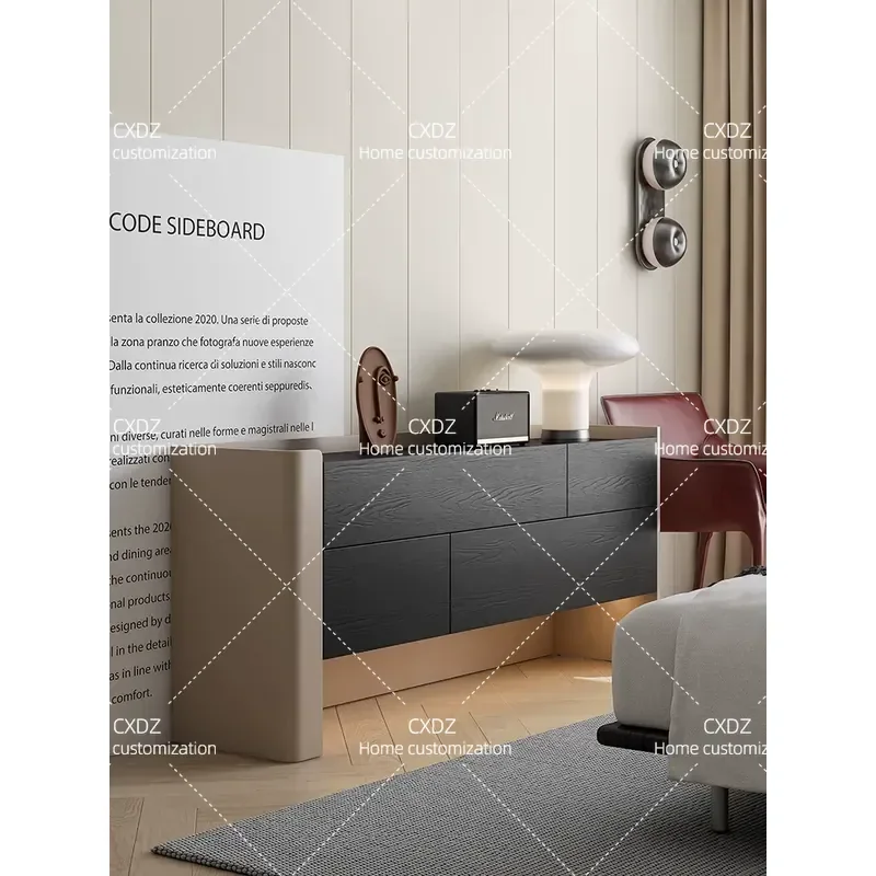 Italian Minimalist Wall Side Cabinet with Drawers Four Door Storage Locker Entryway Porch Console Table Modern Furniture