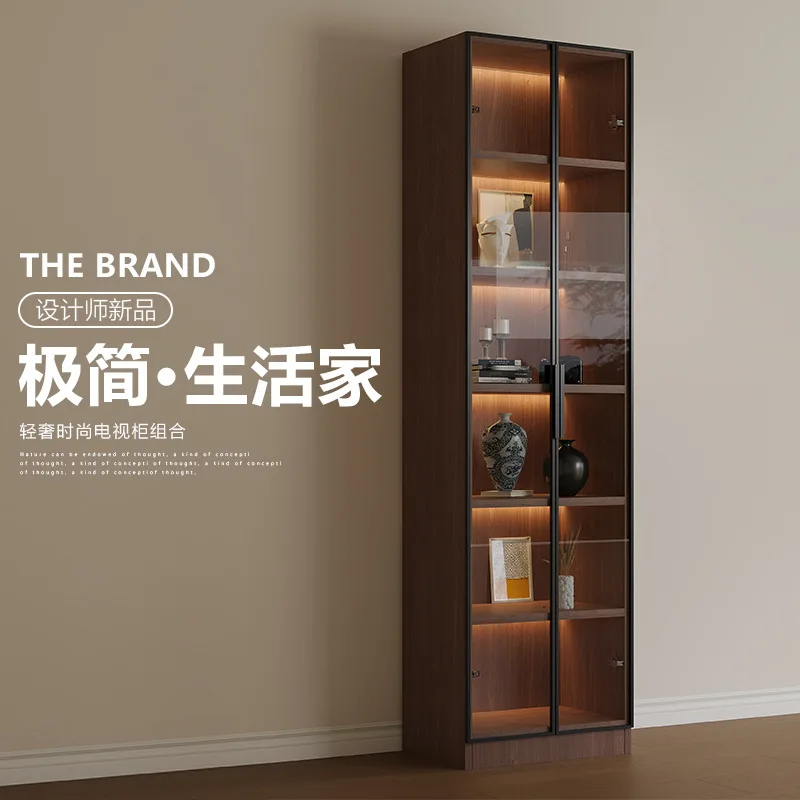 TV cabinet vertical cabinet household living room figure cabinet background wall storage cabinet