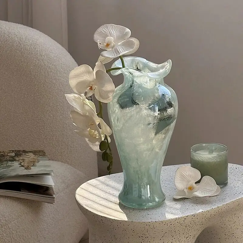 

Gradient color glass porcelain vase suitable for floral arrangements and hydroponics. perfect for living room and entryway decor