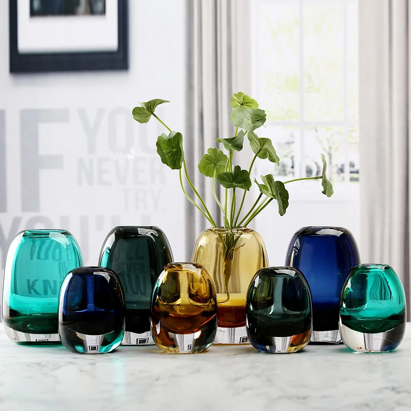 

Простая и высококачественная легкая роскошная цветочная посуда, хрустальное прозрачное стекло, украшение для гостиной, украшение для мини-вазы.