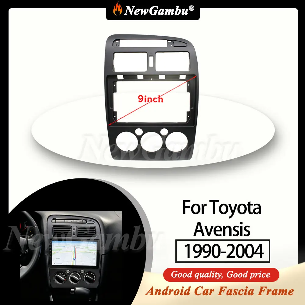 

NewGambu 9 Inch Radio Fascia fit For Toyota Avensis 1990-2004 MANUAL AC LHD Fascia Frame No Cable Trim Panel Audio Frame Cover