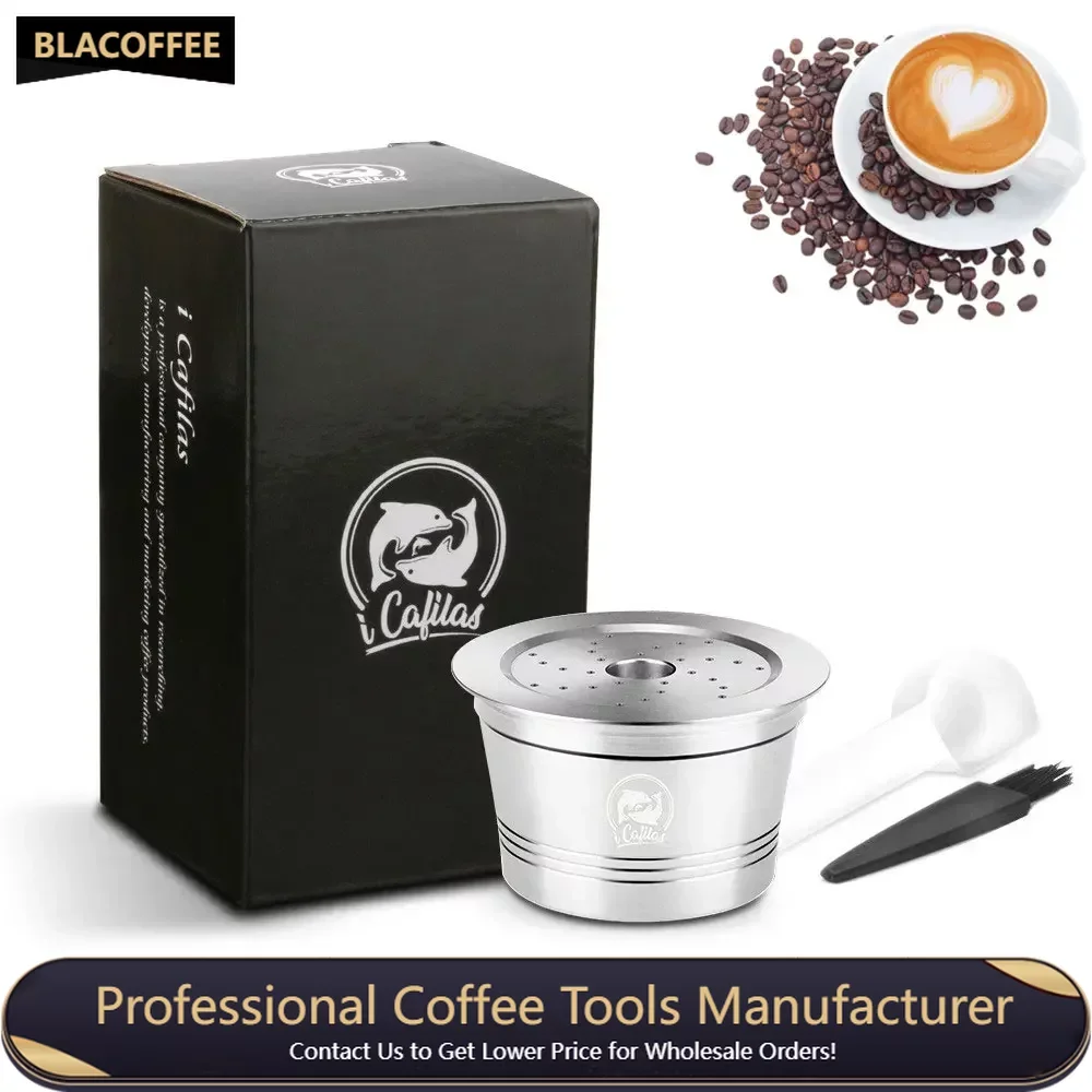 Reusable Coffee Capsules Stainless Steel Refillable Filters Coffee Pods Compatible for K fee /Caffitaly Coffee Machine Customize