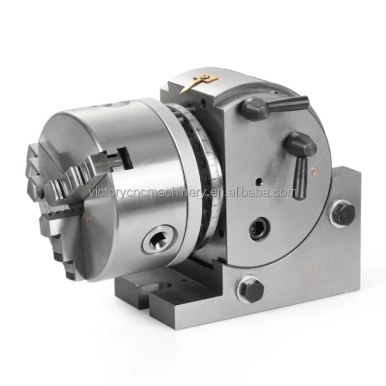 Image 3: Axe Semi-rotatif de précision pour fraiseuse CNC, tête de division à 3 mâchoires de 8 pouces avec queue, mandrin de tour à 3 mâchoires