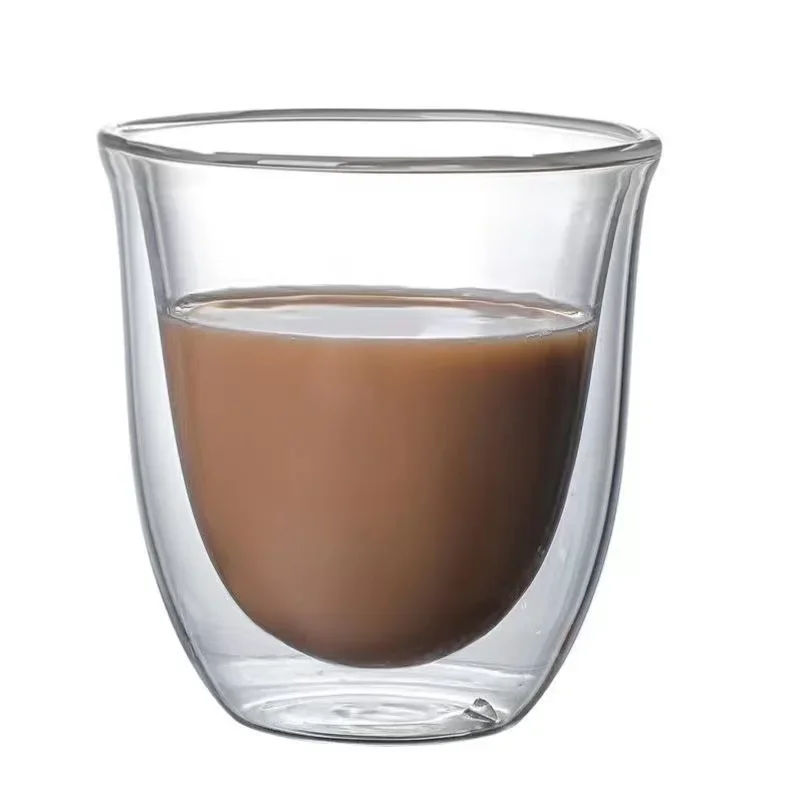 1Pcs 80-220ml Double Wall Glass Cup Clear Heat Resistant Tea Cups Healthy Drink Coffee Milk Mug Insulated Glass Drinkware Gift