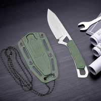 Mini Knife EDC Necklace Knife Outdoor Multi functional Neck Knife Portable Small Straight Knife Camping Knife
