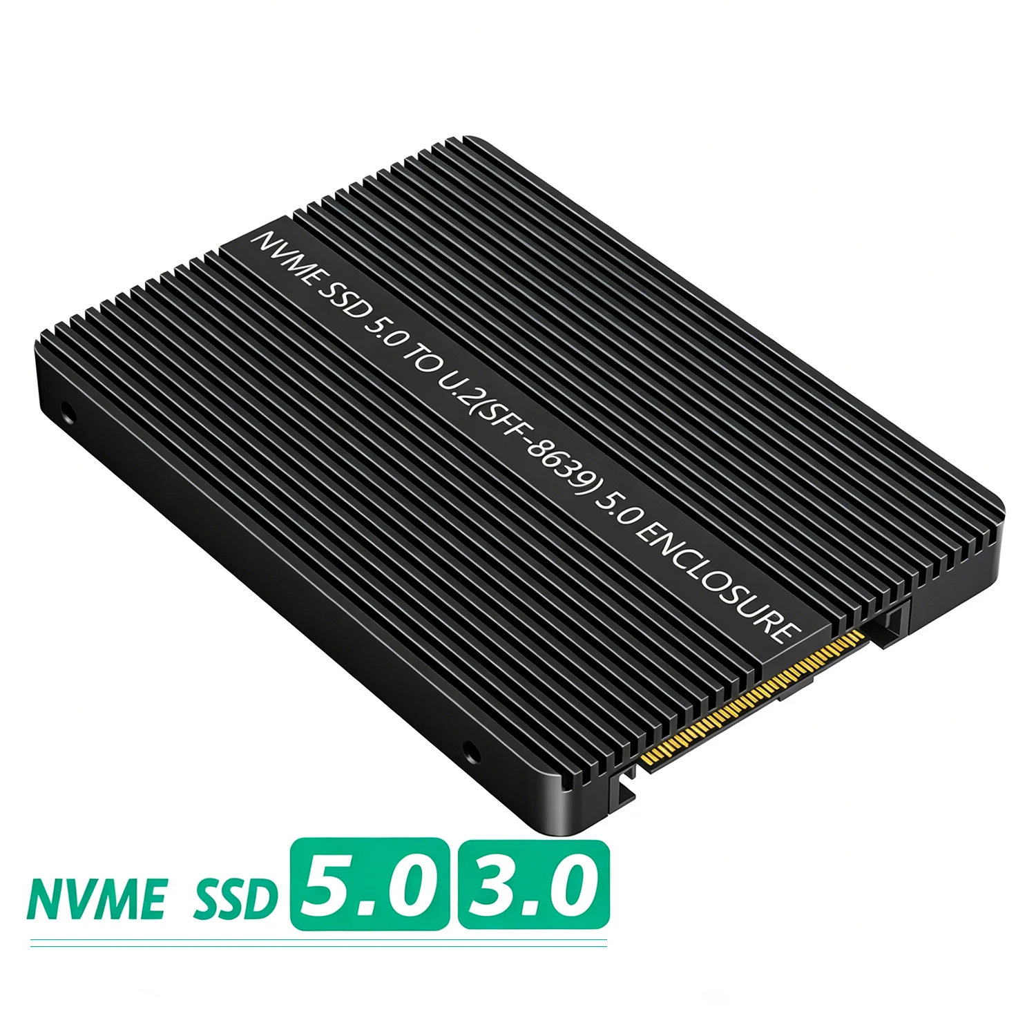 M.2 NVMe to U.2 SSD Enclosure 5.0/3.0 SFF-8639 2.5" M-Key Aluminum Hot Swap No SATA for PCs Server NAS DIY CNC Heatsink 2230-228