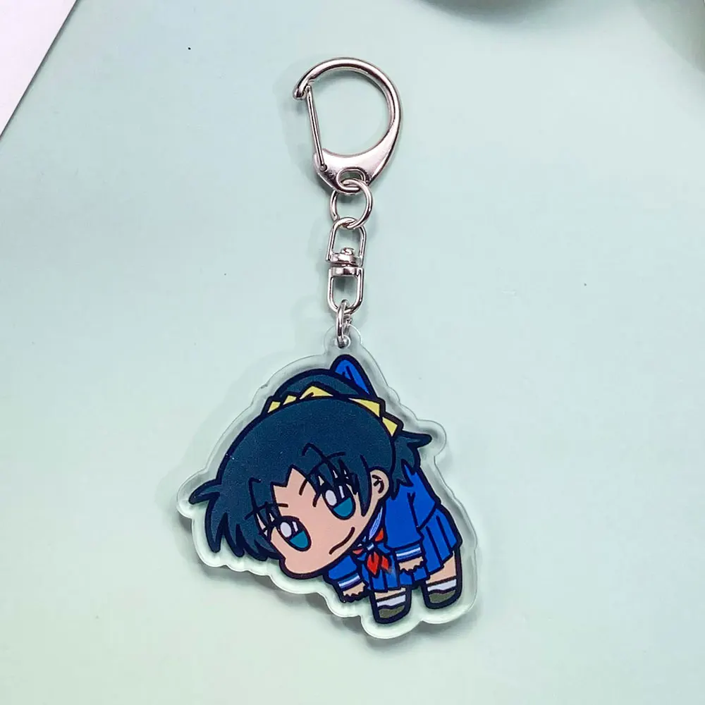شخصيات أنيمي المحقق كونان الاكريليك سلسلة مفاتيح السيارة اكسسوارات حقيبة سحر لطيف على ظهره قلادة حلقة رئيسية هدايا للأصدقاء
