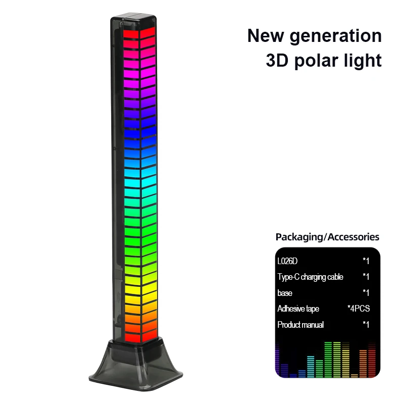 RGB Pickup Light Voice-activated Music Rhythm Light Computer Car RGB Atmosphere Light Aesthetic Game Room Decor