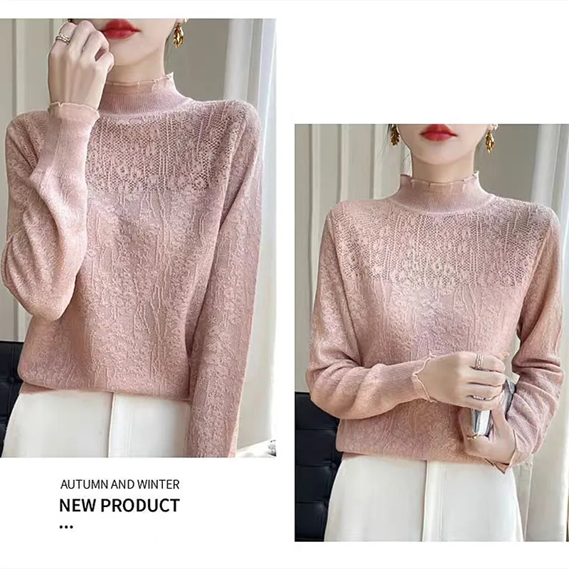 

Pulls Femmes полуводолазка трикотажный топ элегантный женский пуловер рубашка осень-зима нижняя одежда женский свитер джемпер