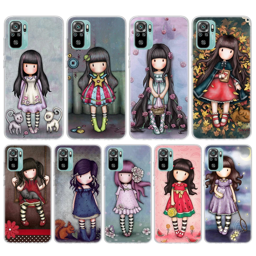 S-Santoro G-Gorjuss Cute Girls Soft Phone Case For Xiaomi Redmi Note 12 12S 13 11 11S 10 Pro 10S 11T 9 9S 8T 8 11E Plus 12T Patt