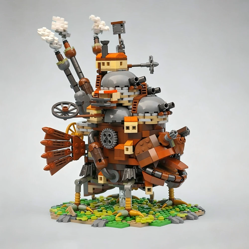 

New MOC Classic Anime Monster Mechanical House Walking Model Building Blocks DIY Modular Castle Assembly Children's Toy Boy Gift