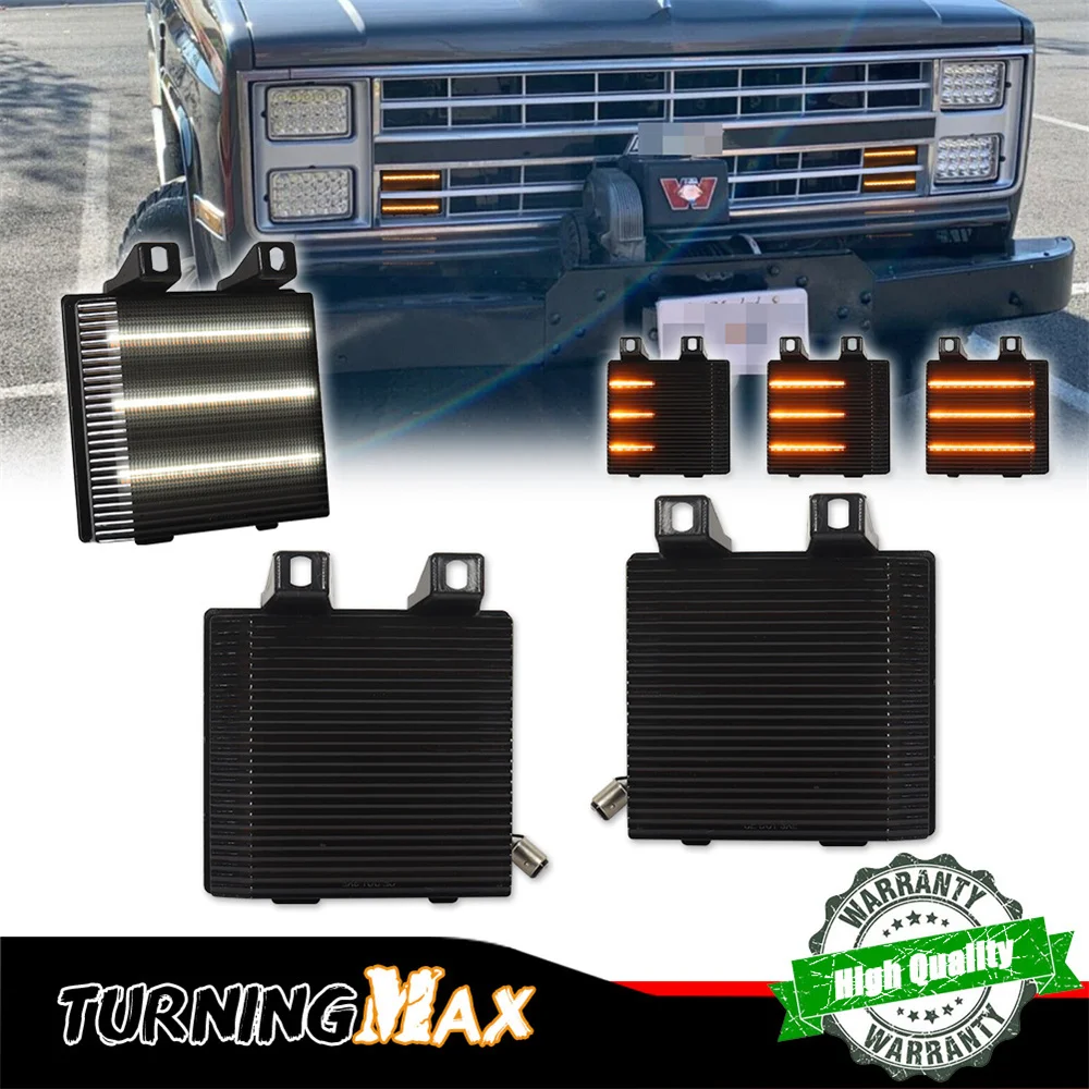 Luces LED de señal de giro de parachoques delantero ámbar con DRL blanco para GMC C1500 C2500 C3500 para Chevrolet Blazer C10 C20 C30 K1